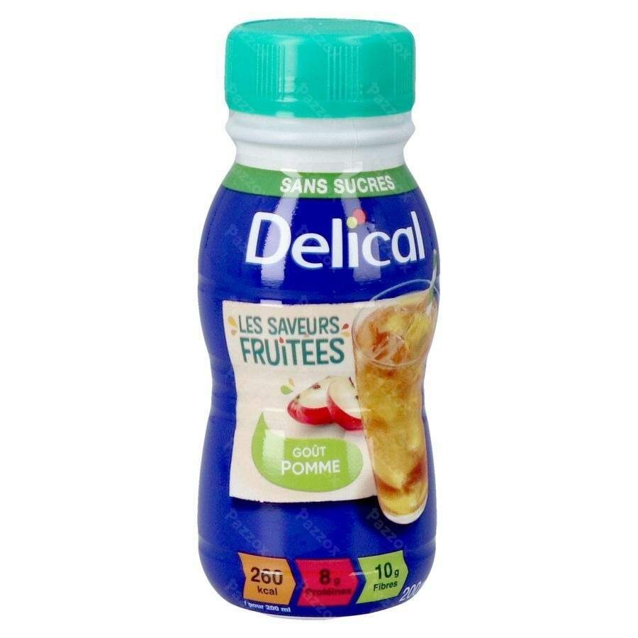 Delical Fruitdrink Z/suiker Appel 4x200ml