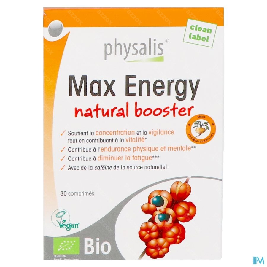 Physalis Max Energy Natural Booster Bio 30 Comprimés