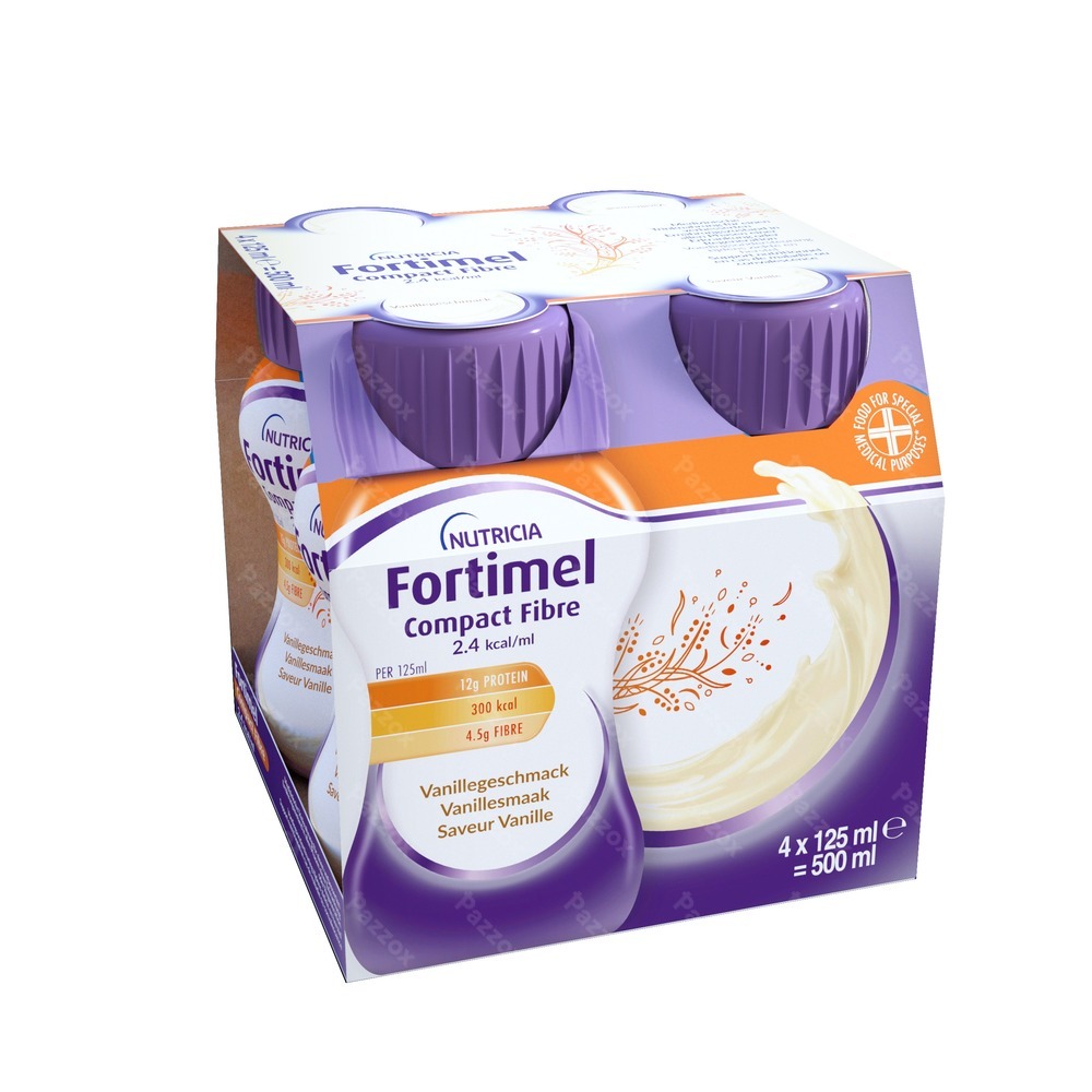 Fortimel Compact Fiber 2.4kcal Vanille 4x125ml