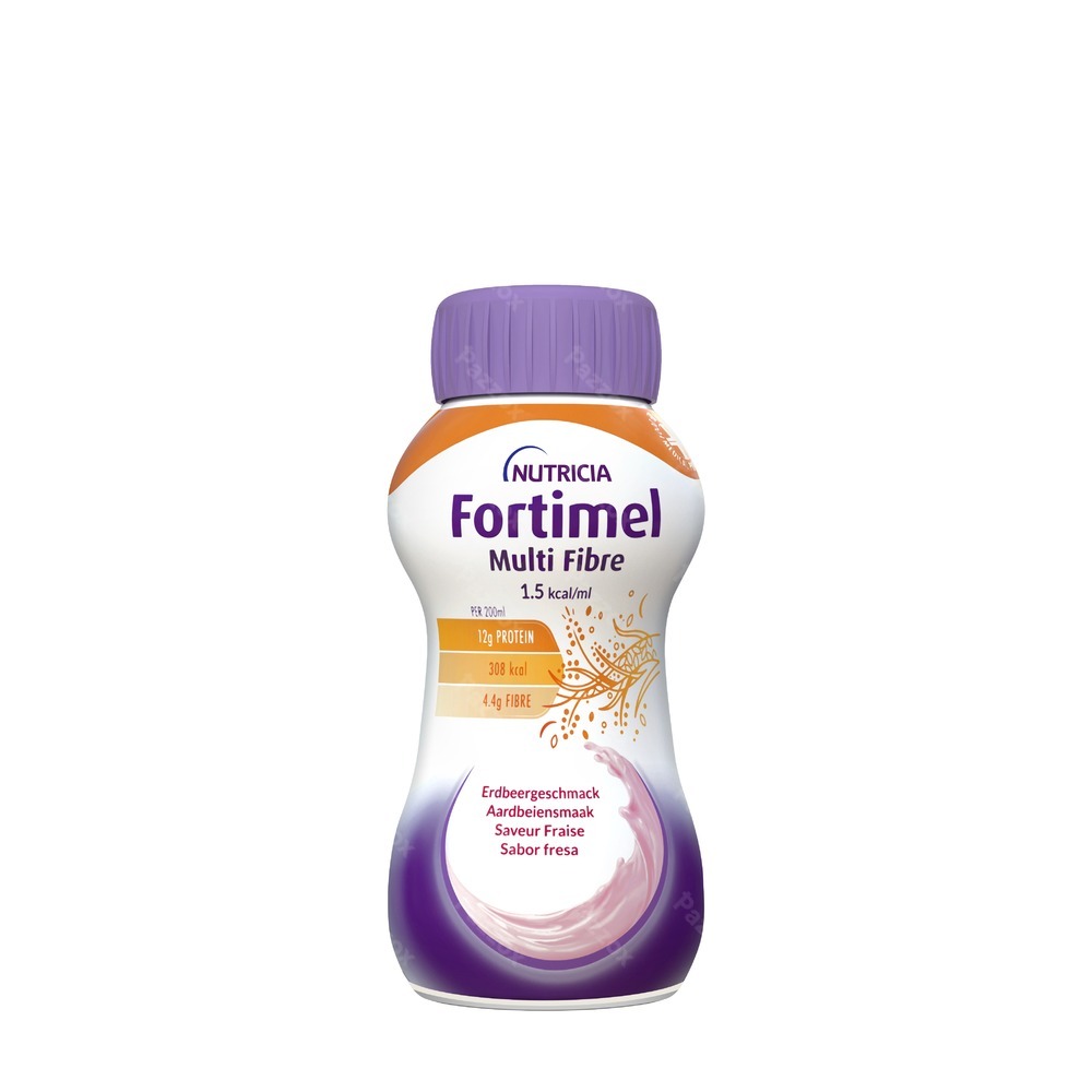 Fortimel Multifiber 1.5kcal aardbei 4x200ml