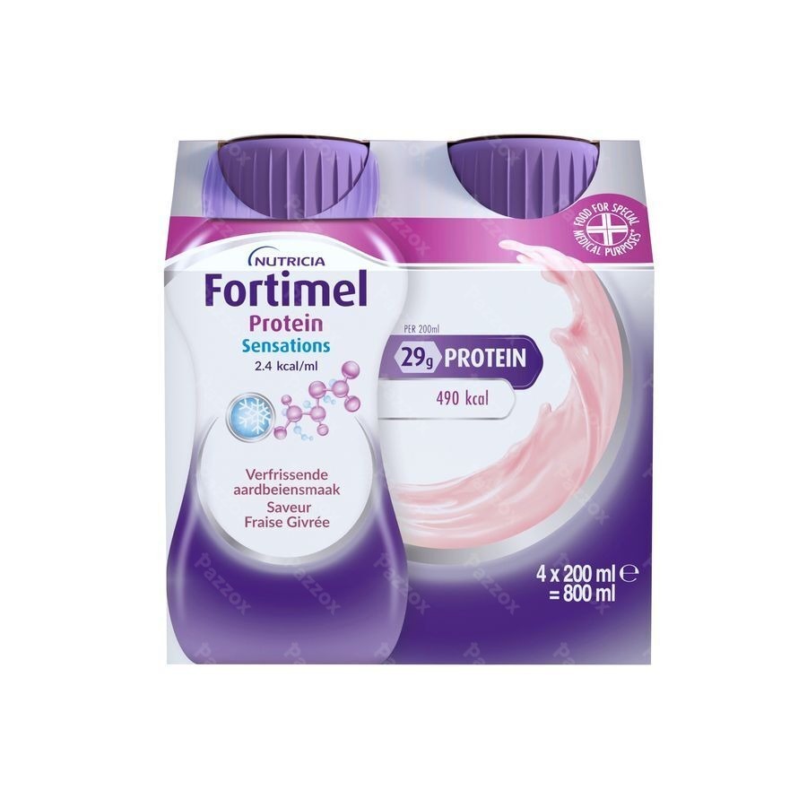 Fortimel Protein 2.4kcal Fraise Frais 4x200ml