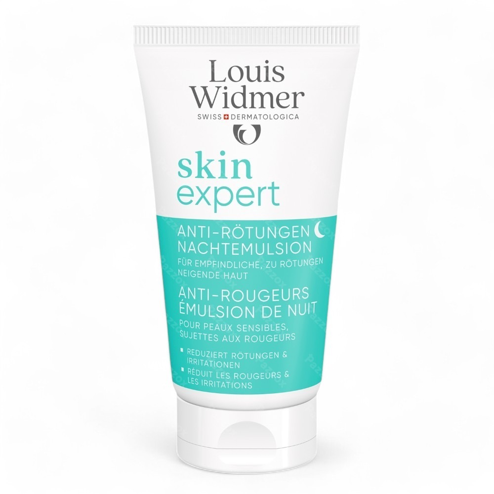 Louis Widmer Skin Expert Anti-Roodheid Nachtemulsie Zonder Parfum 50ml