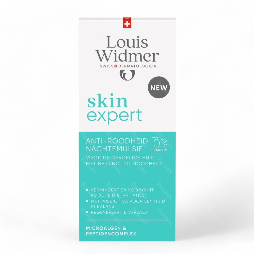 Louis Widmer Skin Expert Anti-Roodheid Nachtemulsie Zonder Parfum 50ml