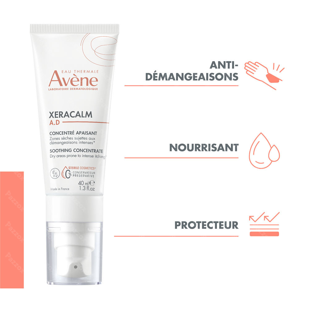    Avène XeraCalm A.D Concentré Apaisant, zones sèches sujette à l'eczéma atopique,  démangeaisons intenses 40ml