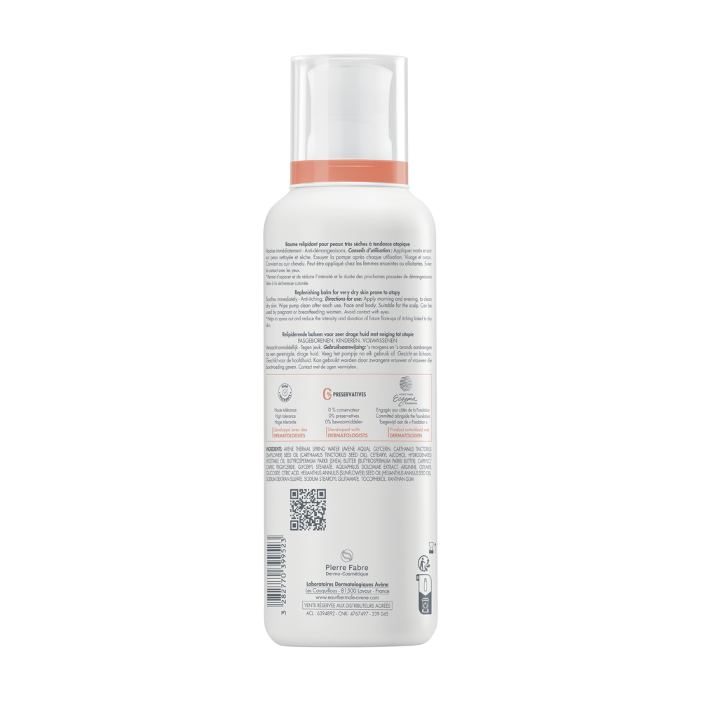 Avène XeraCalm A.D Baume relipidant, Peau très sèche sujette à l'eczéma atopique et aux démangeaisons 400ml