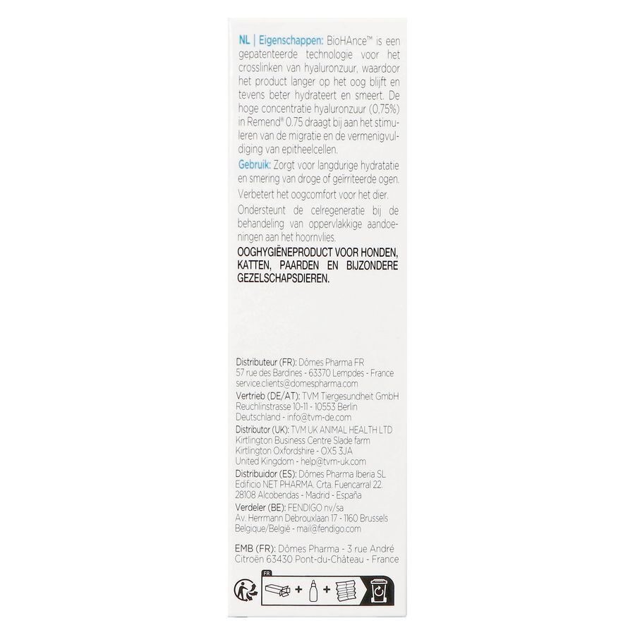 Remend 0.75 Hoornvliesbeschermer 3ml