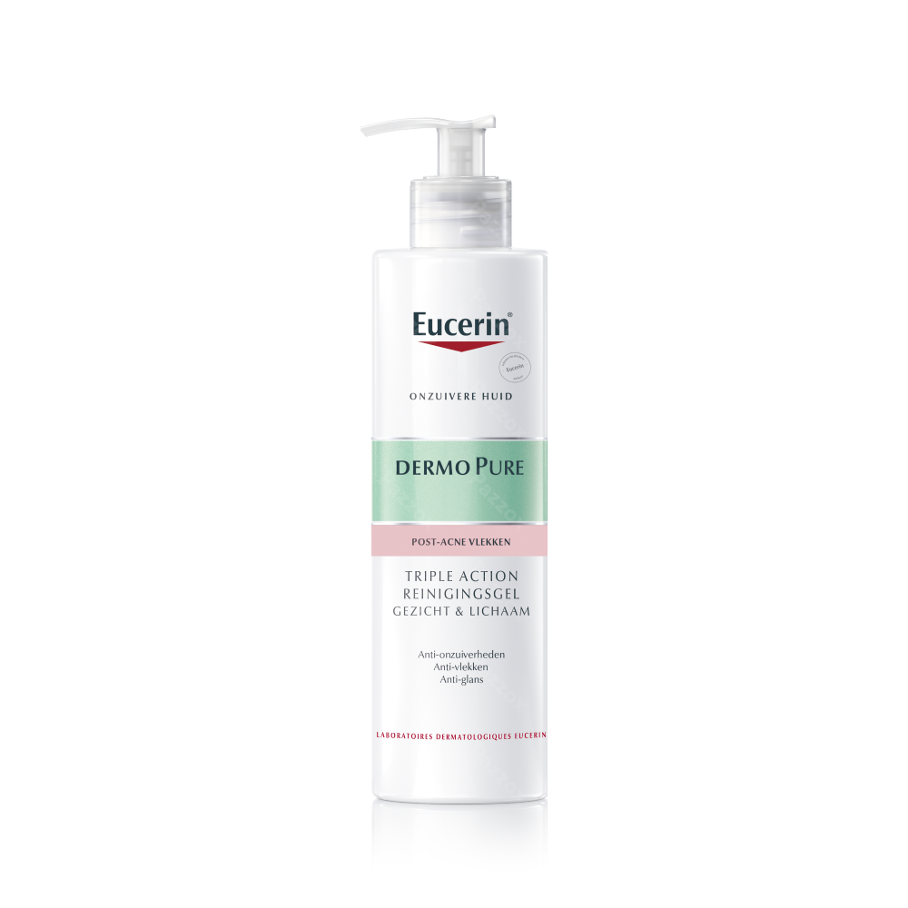 Eucerin DermoPure Triple Action Reinigingsgel Post-Acne Vlekken Onzuivere Huid 400ml