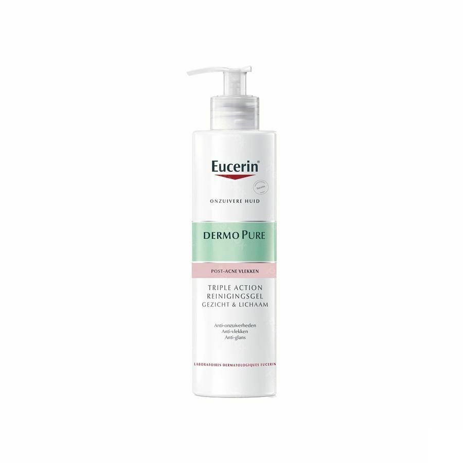 Eucerin DermoPure Triple Action Reinigingsgel Post-Acne Vlekken Onzuivere Huid 400ml