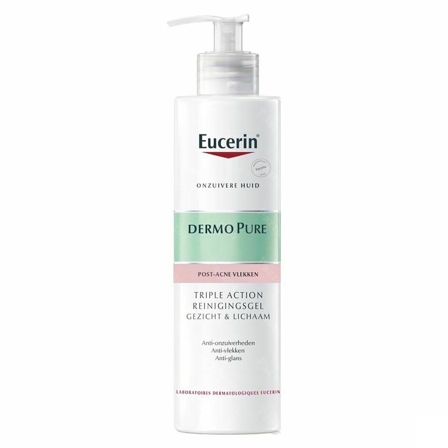 Eucerin DermoPure Triple Action Reinigingsgel Post-Acne Vlekken Onzuivere Huid 400ml