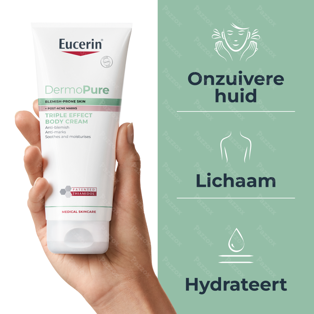 Eucerin DermoPure Triple Action Lichaamscrème Post-Acne Vlekken Onzuivere Huid 200ml