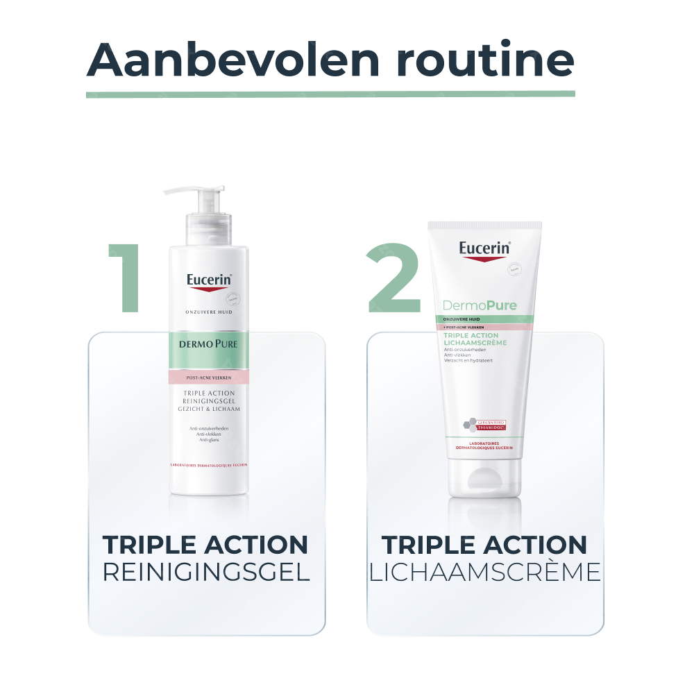 Eucerin DermoPure Triple Action Lichaamscrème Post-Acne Vlekken Onzuivere Huid 200ml