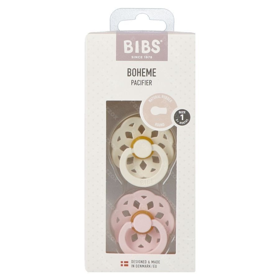Bibs 1 Sucette Boheme Duo Ivory&blossom