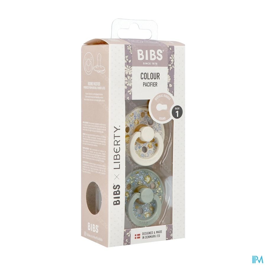 Bibs 1 Fopspeen Liberty Latex Rond Duo Eloise Sage