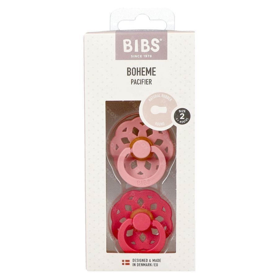 Bibs 2 Sucette Boheme Duo Dusty Pink&coral