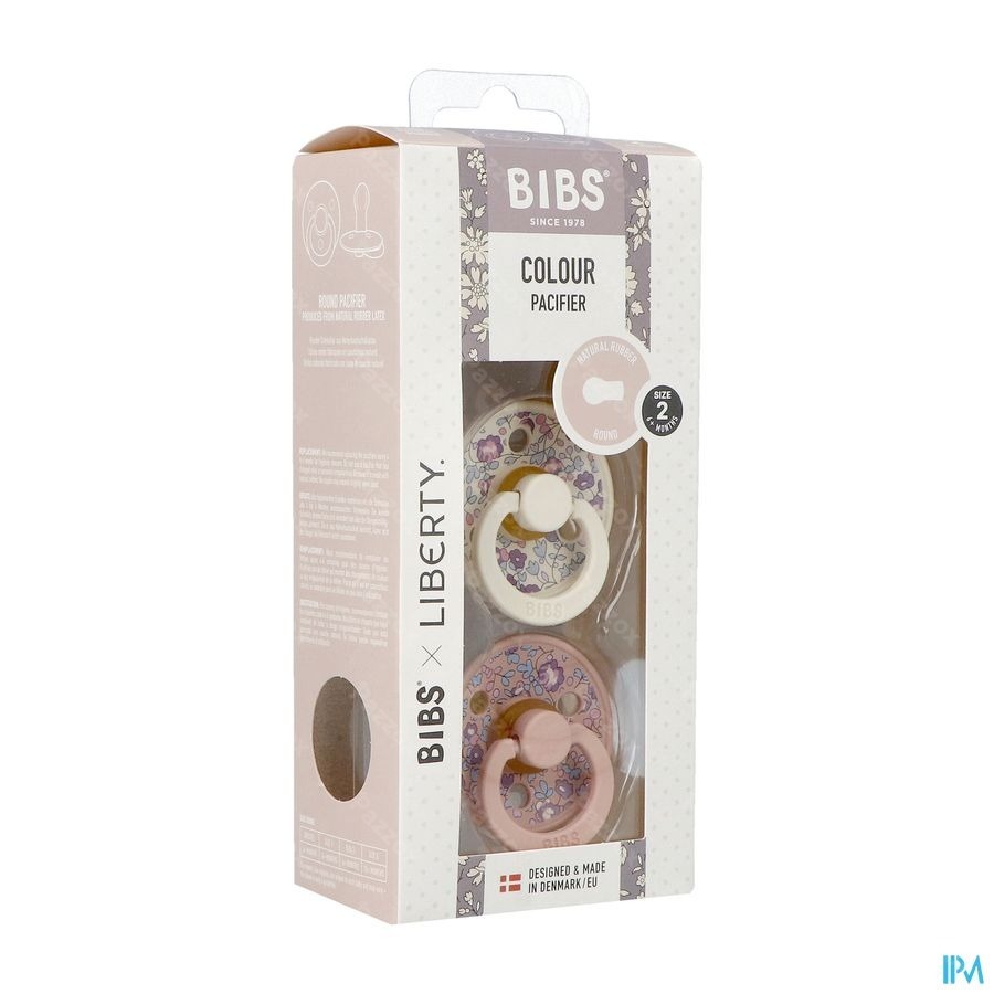 Bibs 2 Sucette Liberty Latex Rond Duo Eloise Blush