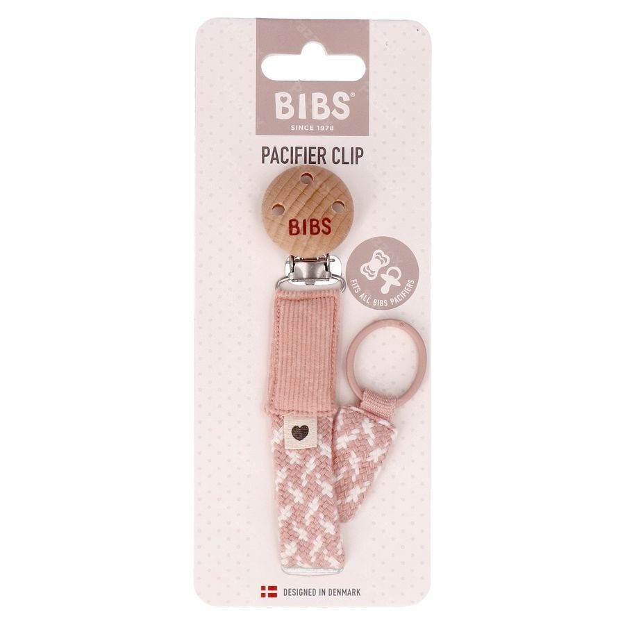 Bibs Attache Sucette Braided Blush&ivory