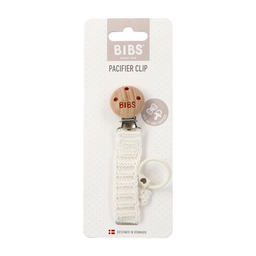 Bibs Attache Sucette Knitted Ivory