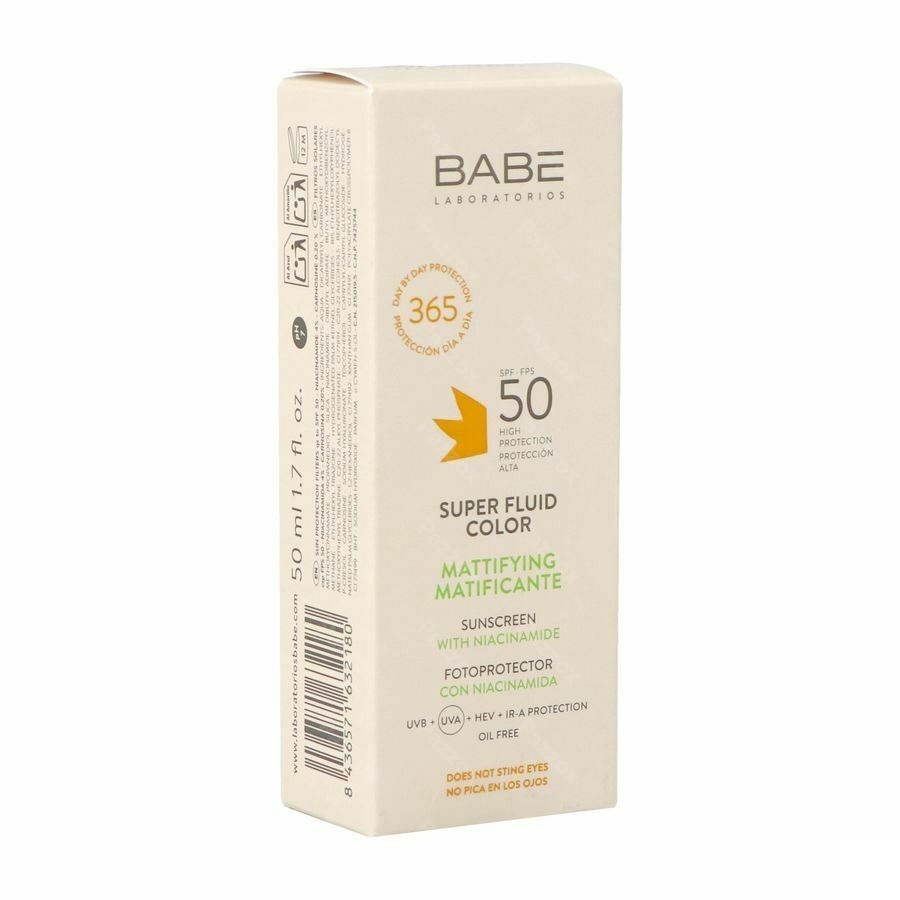 Babé Sun Oil Free Super Fluid Matterend en Getint SPF50 50ml
