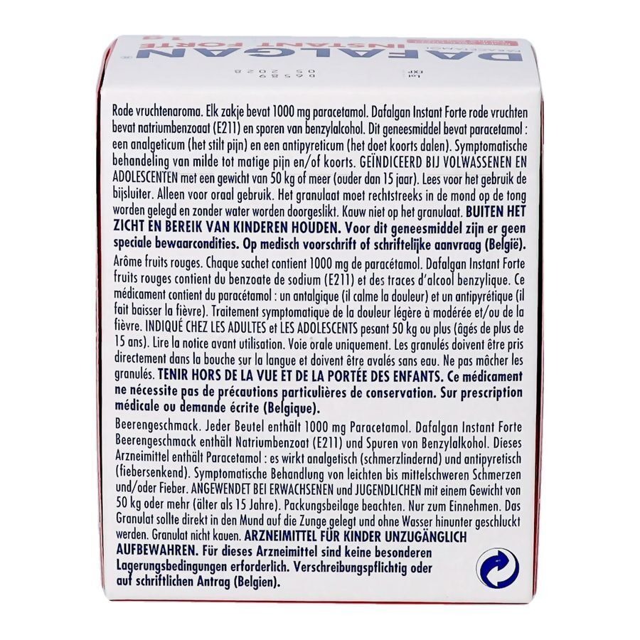 Dafalgan Instant Forte Fruits R. 1g Gran Sach 20