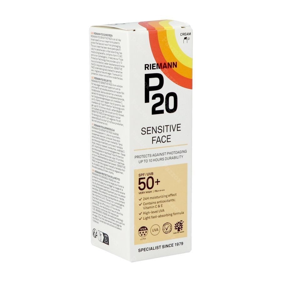 Riemann P20 Zonnecrème Sensitive Gezicht SPF50+ 50g