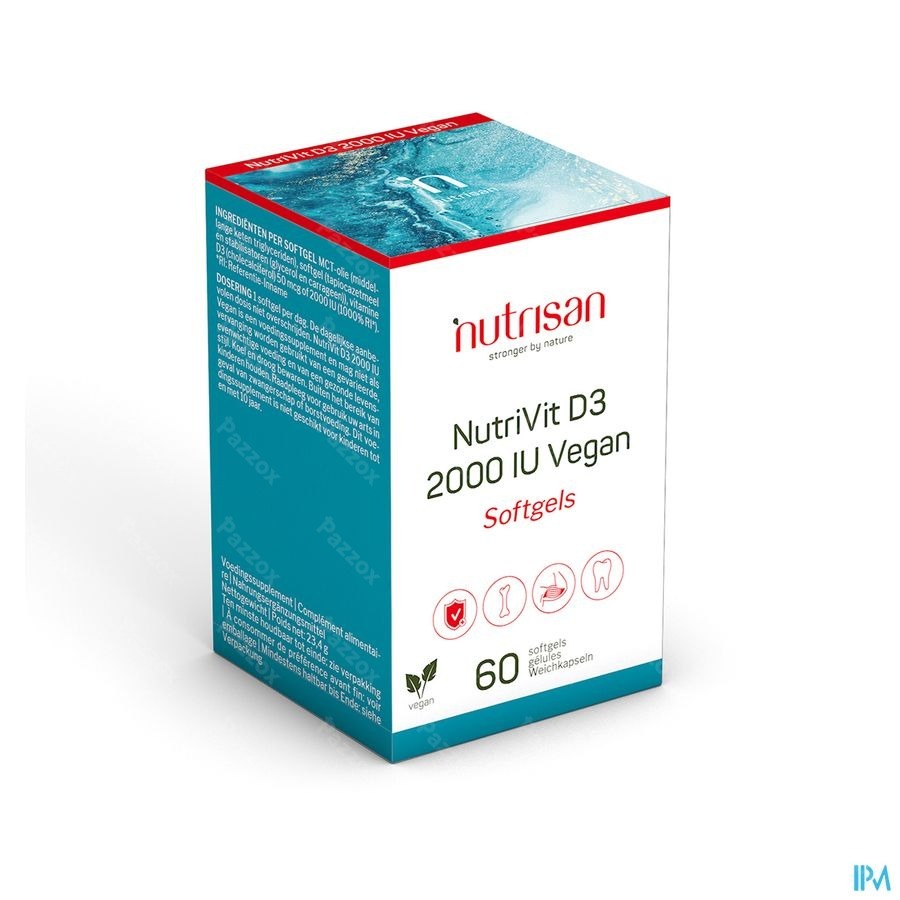 Nutrisan Nutrivit Vitamine D3 2000IU 60 Vegan Softgels