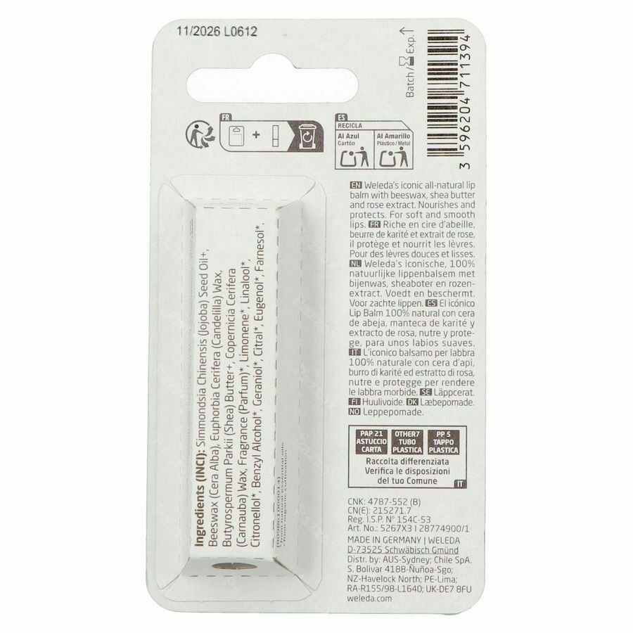Weleda Everon Lippenbalsem Stick 4,8 gr