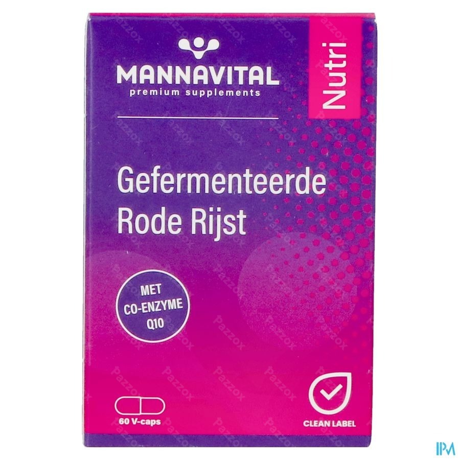 Mannavital Gefermenteerde Rode Rijst V-caps 60