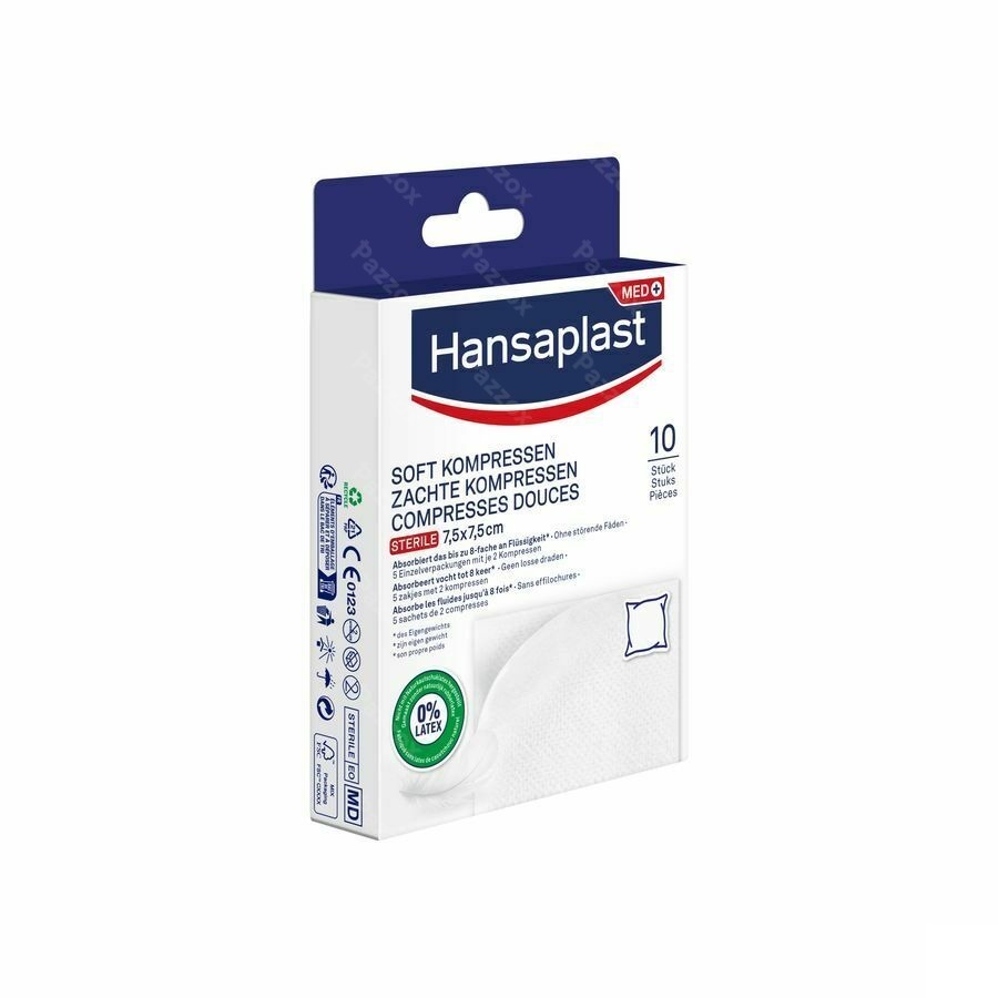 Hansaplast Soft Compresses 7,5cmx7,5cm 10