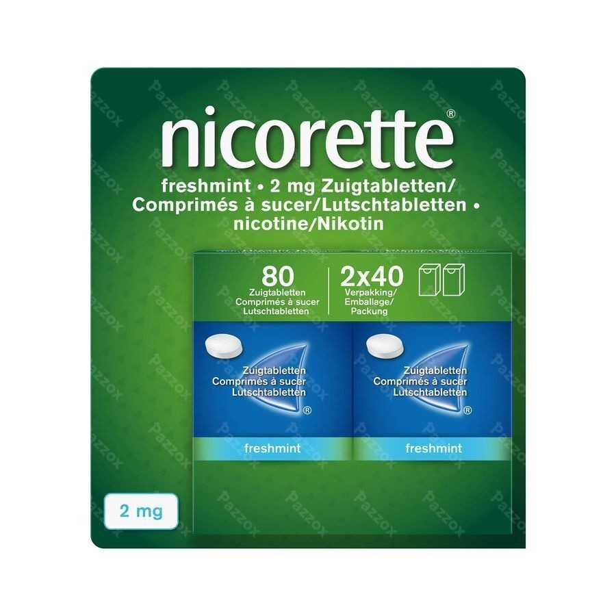 Nicorette Freshmint 2mg Comp A Sucer S/sucre 80 Nf