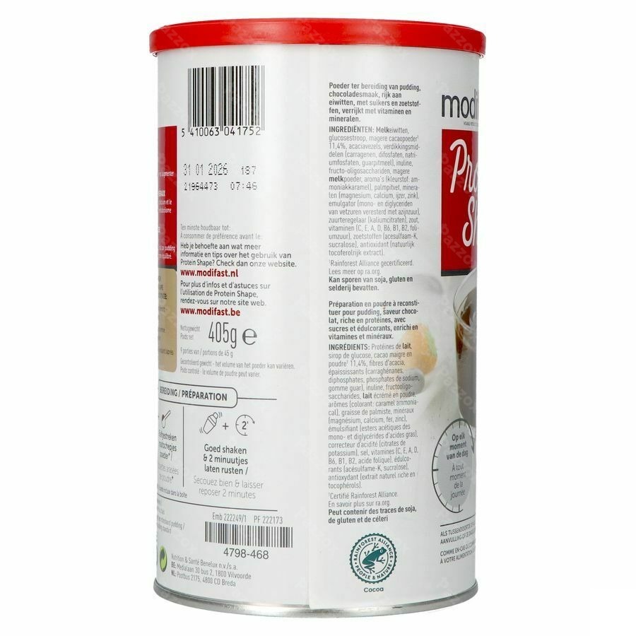 Modifast Protein Shape Pudding Chocolade 405g
