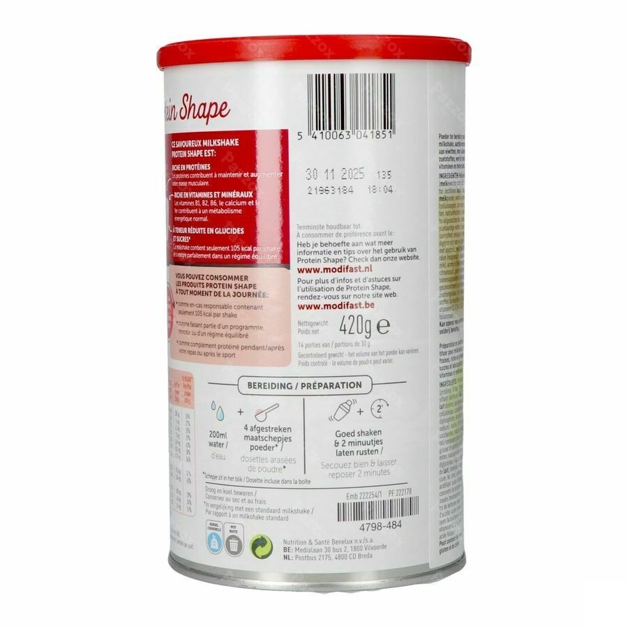 Modifast Protein Shape Strawberry Milkshake 420g