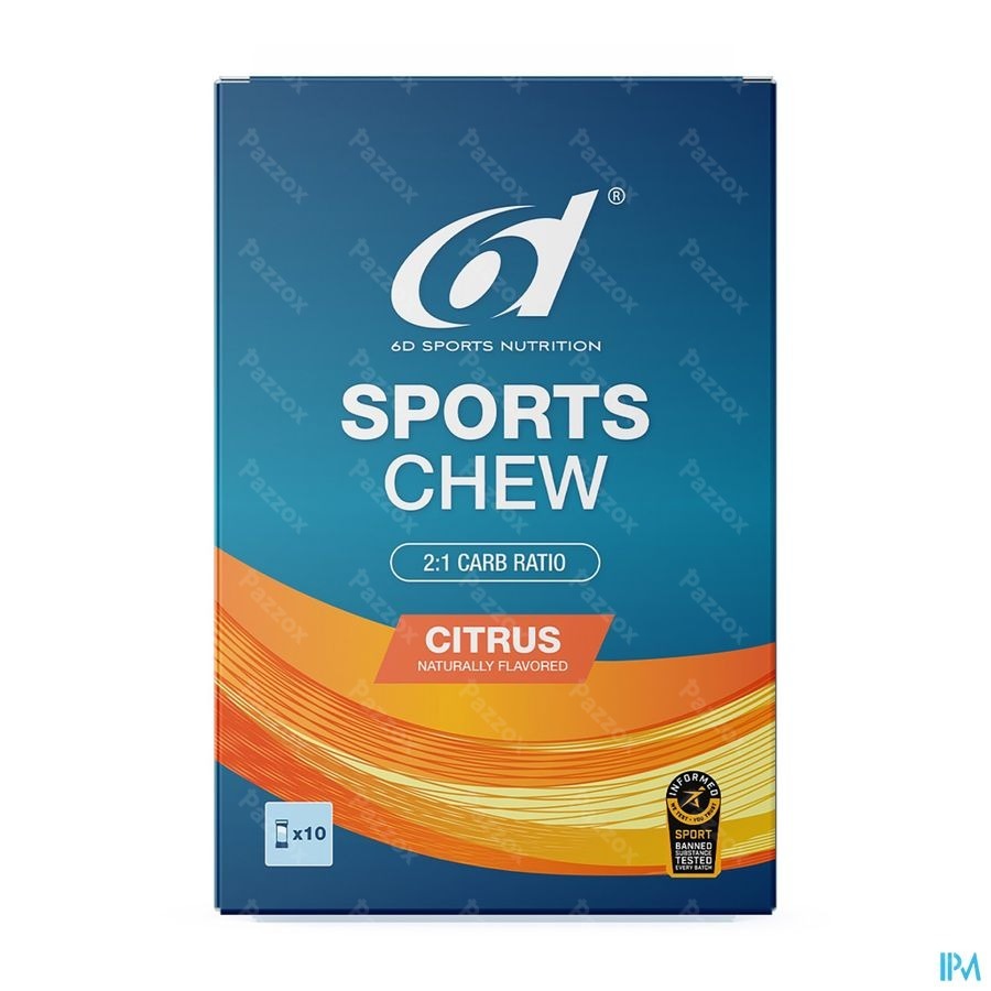 6d Sports Chew Citrus 10x38g