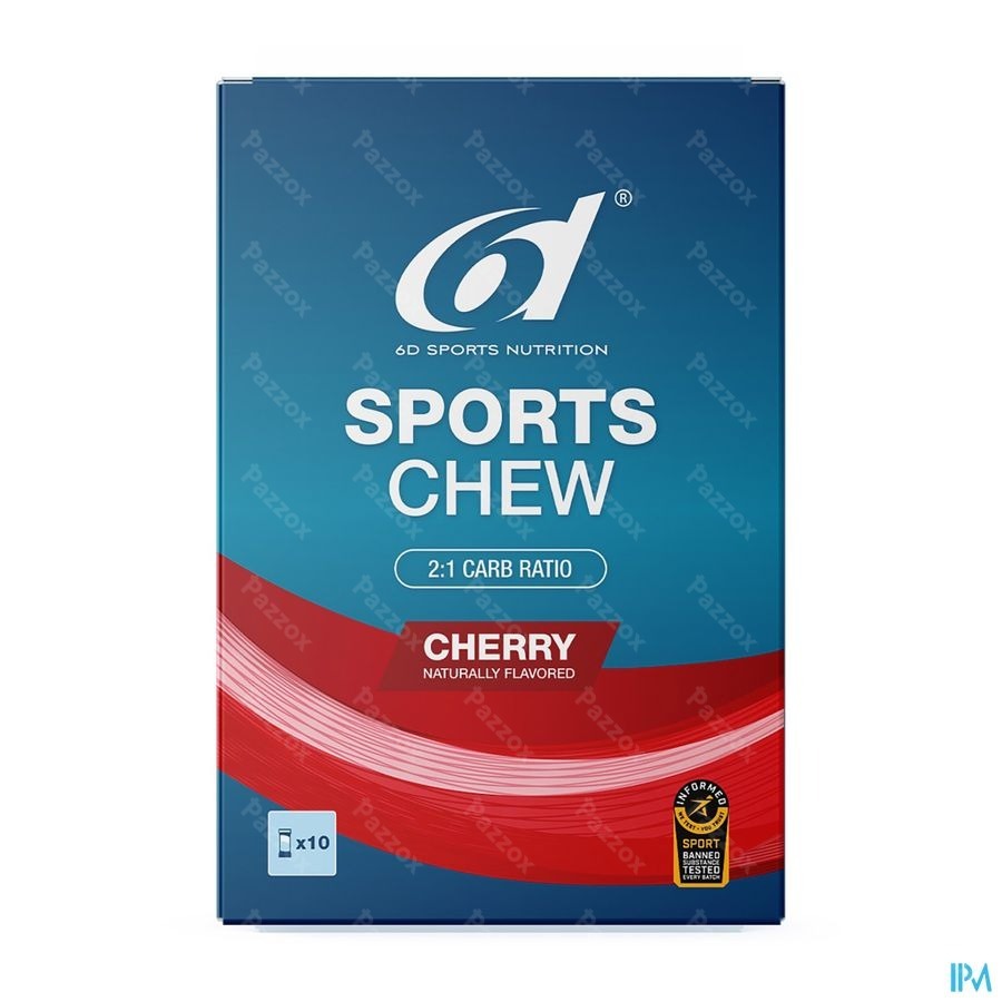 6d Sports Chew Cherry 10x38g