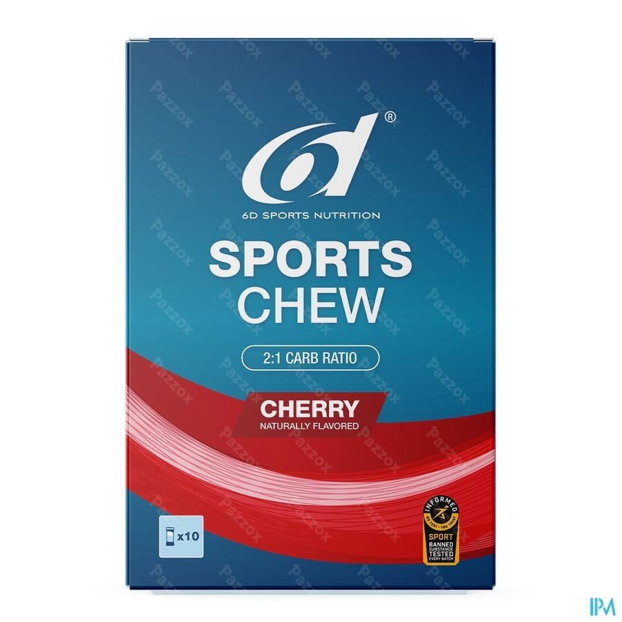 6d Sports Chew Cherry 10x38g