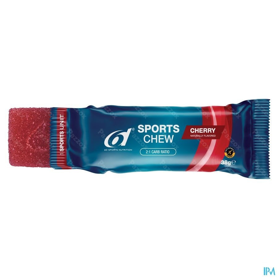 6d Sports Chew Cherry 10x38g