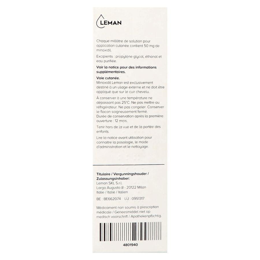 Minoxidil Leman 50mg/ml Opl Cutaan Gebruik 60ml