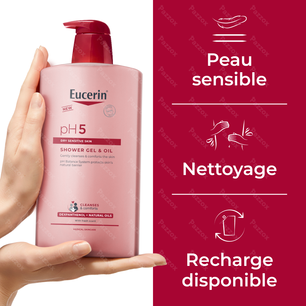 Eucerin pH5 Gel-Huile de Douche Peau Sèche et Sensible 1000ml