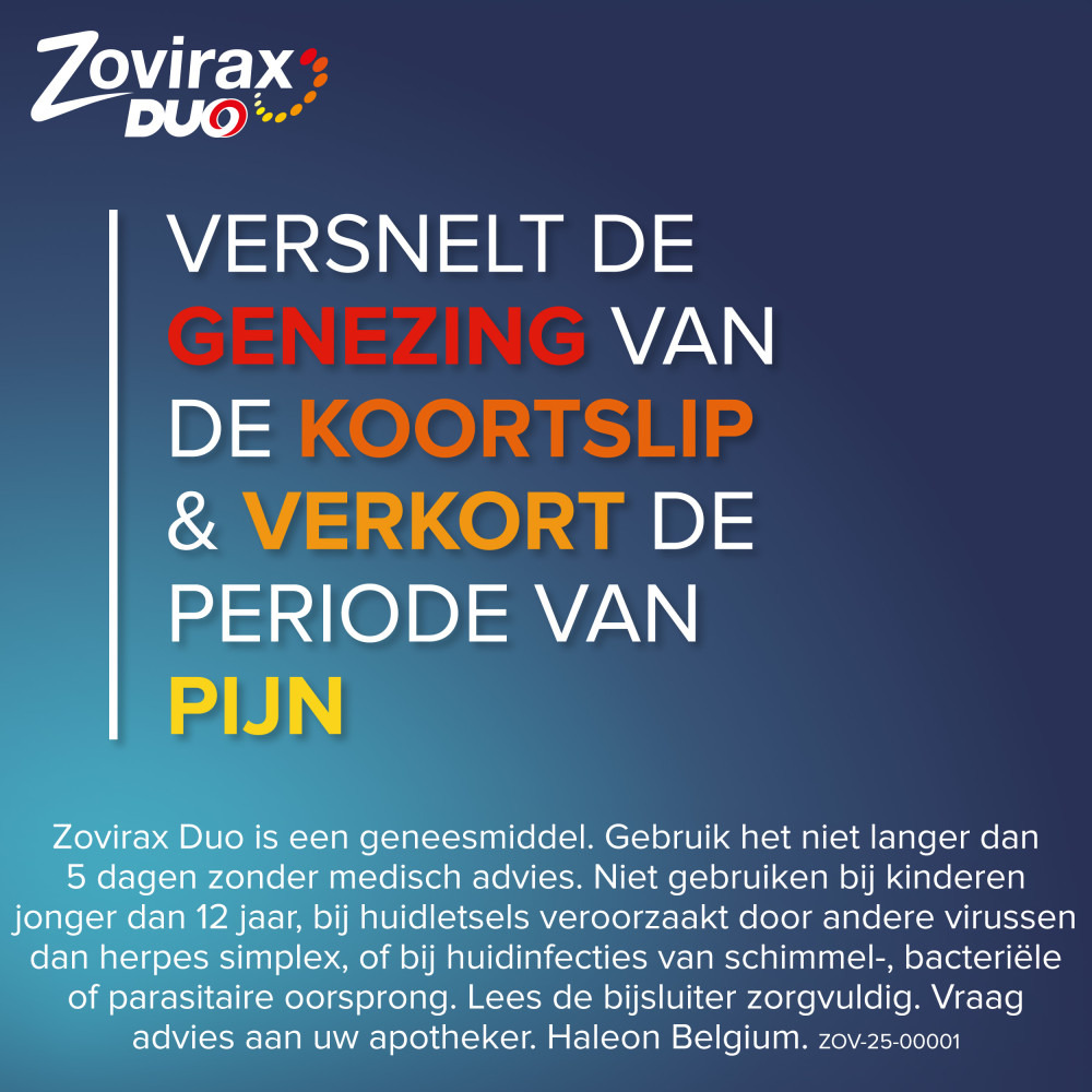 Zovirax Duo 50 mg/g en 10 mg/g crème