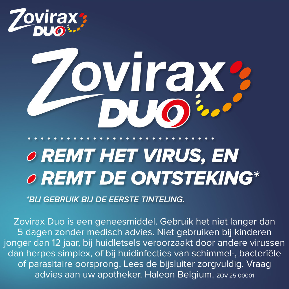 Zovirax Duo 50 mg/g en 10 mg/g crème