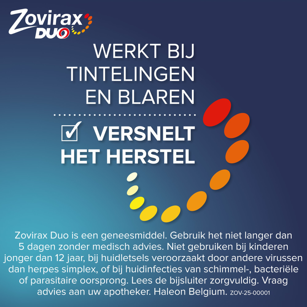Zovirax Duo 50 mg/g en 10 mg/g crème