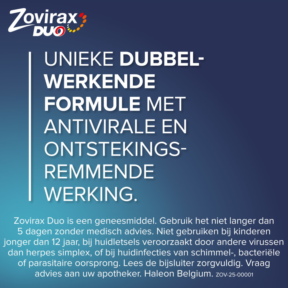Zovirax Duo 50 mg/g en 10 mg/g crème