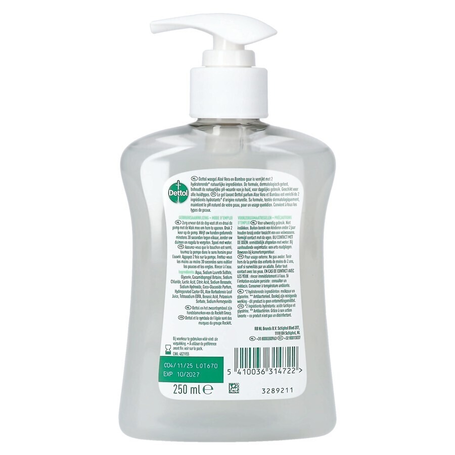 Dettol Wasgel Aloe Vera & Bamboe 250ml