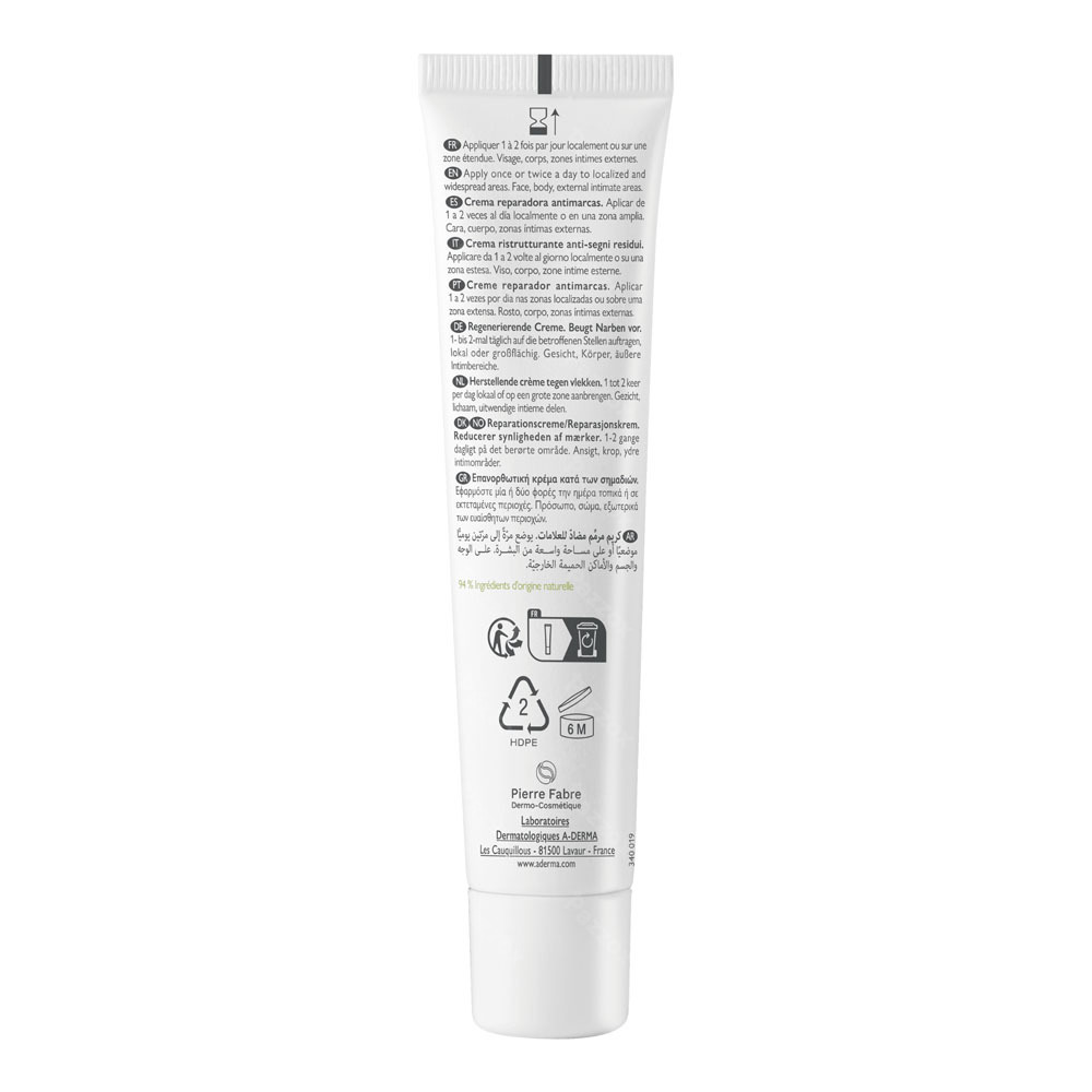 Aderma Epitheliale Ultra Repair Herstellende Crème tegen vlekken 40ml