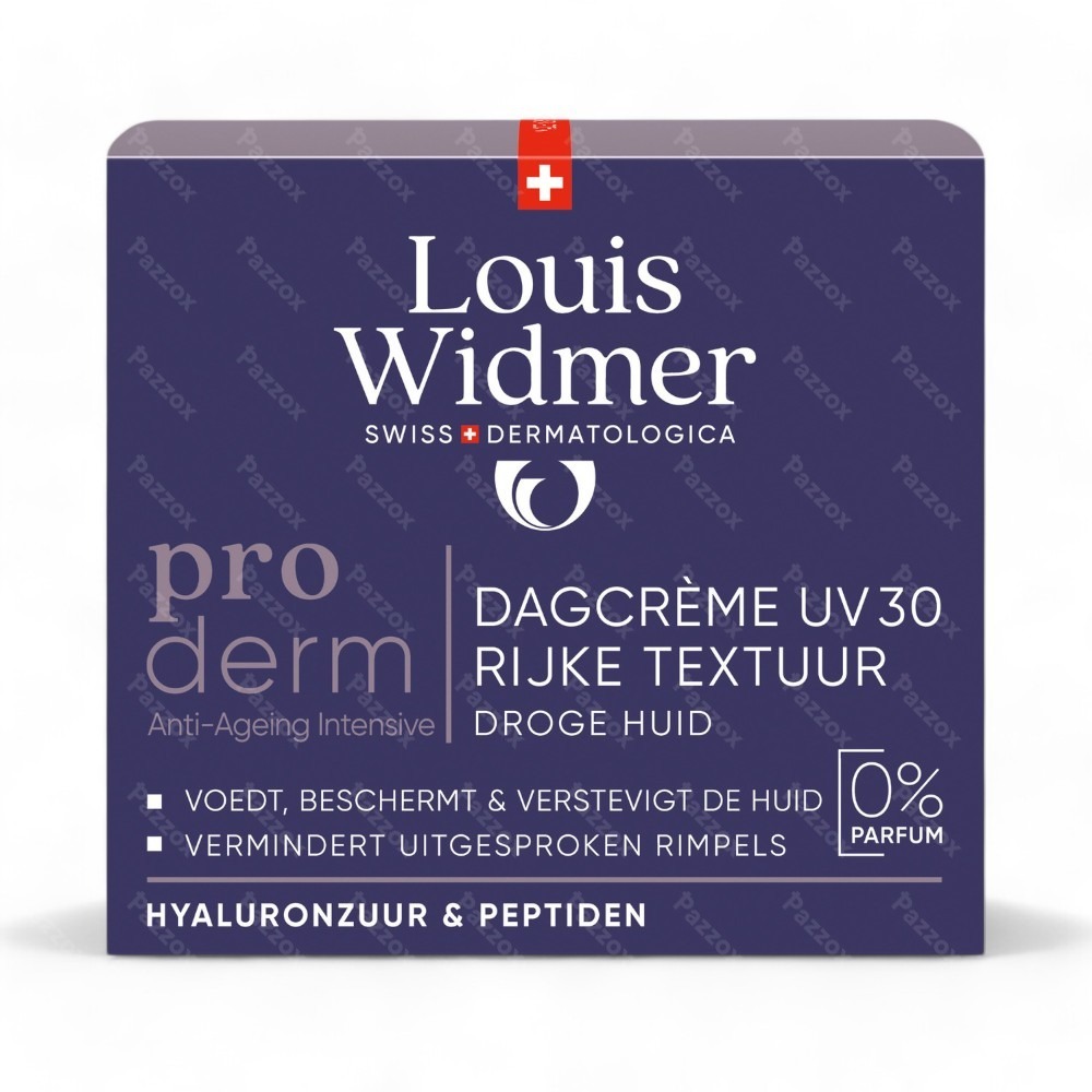 Louis Widmer Proderm Dagcrème UV30 Rijke Textuur Zonder Parfum 50ml