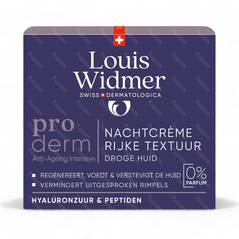 Louis Widmer Proderm Nachtcrème Rijke Textuur Zonder Parfum 50ml