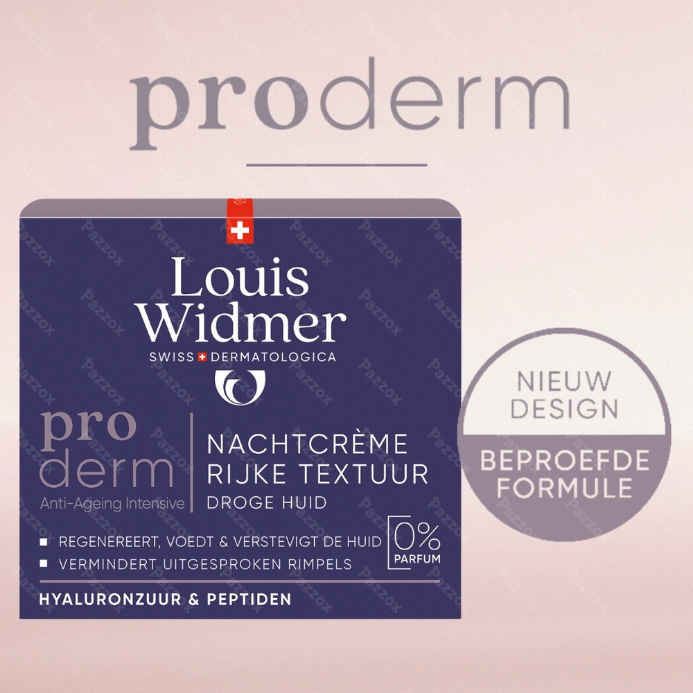 Louis Widmer Proderm Nachtcrème Rijke Textuur Zonder Parfum 50ml