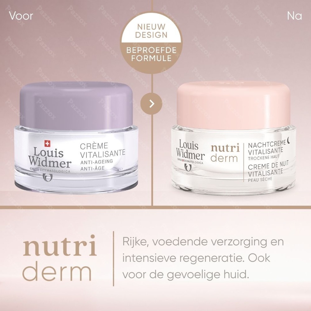 Louis Widmer Nutriderm Vitaliserende Nachtcrème Zonder Parfum 50ml