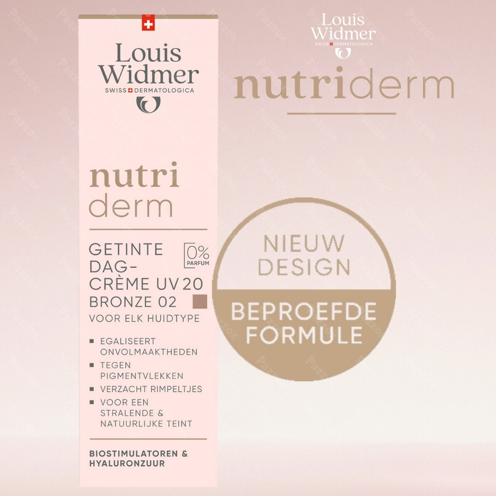 Louis Widmer Nutriderm Getinte Dagcrème Uv 20 Bronze 02 Zonder Parfum 30ml
