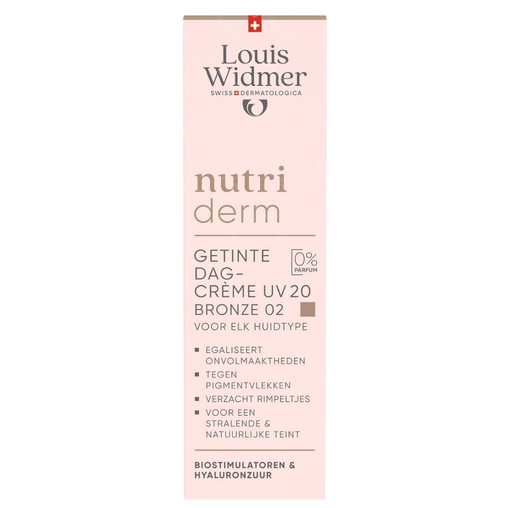 Louis Widmer Nutriderm Getinte Dagcrème Uv 20 Bronze 02 Zonder Parfum 30ml