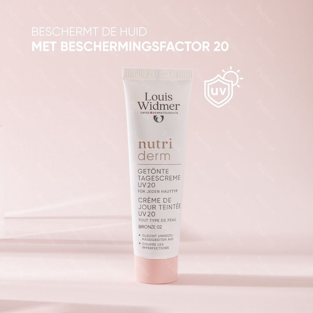 Louis Widmer Nutriderm Getinte Dagcrème Uv 20 Bronze 02 Zonder Parfum 30ml